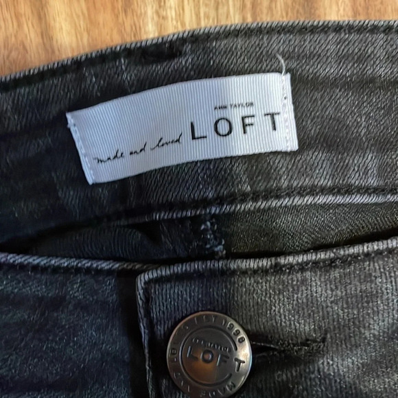 Loft women’s jeans 30 10 curvy skinny mid rise ankle black vintage pants stretch - Picture 5 of 8